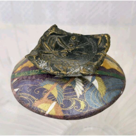 Studio Pottery Abstract Eagles Papier Mache Lidded Jar Urn Pot Signed Kiste - Picture 3 of 12